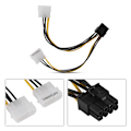 Pikkukuva 7 / 7: 16cm 5 tuuman 8-pin PCI Express -uros - kaksois LP4 4-pin IDE -virtakaapeliadapteri
