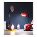 Miniatyrbillede 4 af 4: LED-skrivebordslampe til børn, lille skrivebordslampe med USB-opladningsport og penneholder, øjenvenlig studiebordslampe til sovesal og soveværelse (rød)