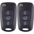 Miniatyrbillede 1 af 7: 3 knapper nøgle etui erstatning kompatibel med Hyundai i20 i30 i35 ix20 ix35 folde fjernbetjening bilnøgle tilbehør (2 stk)
