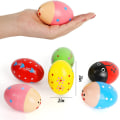 Miniatyrbillede 2 af 5: Træ Percussion Musikeg Maracas Æg Shakers, 6 stk., Tilfældigt mønster, Halloween rekvisitter