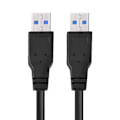 Miniatyrbillede 6 af 7: USB 3.0 A-han til A-han PVC datakabel - Super hurtig hastighed - Sort (1m)
