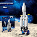 Miniatyrbild 2 av 8: Vilbocr Falcon Heavy rymdraket byggklossset rymdkapsel för 4+ år pojkar barn presentidé Super Heavy Launch Vehicle för barn-69 delar