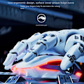Miniatyrbillede 4 af 8: Ledningsforbundet Gaming Mus Computermus Mekanisk Åndedrætsfarvet Lys med Lyd 7 Taster USB Flettet Reb 4 Hastighed DPI Ergonomi PC Laptop Mecha Hvid