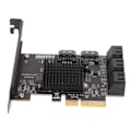 Pikkukuva 2 / 7: SATA-kortti 8 porttia, tukee hot swap -käynnistysjärjestelmän levyä, PCIE-SATA 3.0 -laajennuskortti lyhyellä suojalevyllä Windowsiin ja Linuxiin