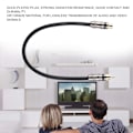 Miniatyrbillede 7 af 7: RCA han til RCA hun adapter konverter HiFi-grade tabsfri transmission lydkabel (sort)