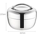 Miniatyrbillede 3 af 5: Frokostboks 1300Ml Rustfrit Stål Frokostboks Madbeholder Håndtag Varmebevarende Skål Bærbar Picnic Frokostboks