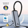 Miniatyrbild 5 av 8: USB-C Typ-C USB3.1 till 2500Mbps 2.5Gbps GBE Gigabit Ethernet Nätverks-LAN-kabeladapter för bärbar dator