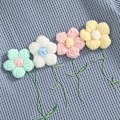 Miniatyrbild 6 av 7: Sommarkläder för små flickor, våfflad topp med 3D-blommor, kortärmad, shorts med resår i midjan, söta babykläder blue 3-4Y