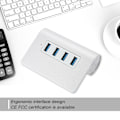 Miniatyrbild 4 av 7: Hög hastighet bärbar mini 4-portars USB3.0 laddningshub splitteradapter för ORICO M3H4