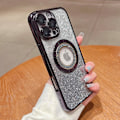 Miniatyrbilde 3 av 7: Misscase for iPhone 16promax Magnetisk Glitter Deksel Kompatibelt med MagSafe, Full Beskyttelse Slankt Støtsikkert Anti-Ripe Deksel med Ca black