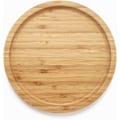 Miniatyrbillede 2 af 8: Rund bambusbakke, træplader, træserveringsskål, charcuteriserings serveringsbræt til spisebord / sofabord, 7,9 tommer Natural