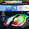 Miniatyrbillede 6 af 7: Ledningsforbundet Gaming Mus, RGB Gaming Mus, 12800 DPI Programmerbar Ergonomisk PC Gaming Mus med Cool Belysningseffekt 7 Knapper