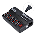 Miniatyrbilde 1 av 2: 10-porters hurtigladende USB-stasjon 5V 12A smartlader strømadapter