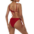 Miniatyrbild 2 av 6: WJSM Damtriangel Bikini Blommig String Bikini Set Tvådelad Baddräkt 1-red L
