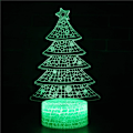 Miniatyrbillede 1 af 5: 3D Illusion Lampe Juletræ Stemningslys 7 Farveskiftende Akryl LED Natlys USB Kabler Soveværelse Skrivebord Dekoration