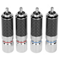 Miniatyrbillede 2 af 7: 4 stk. RCA-stik, messing, forkromet, lodde-RCA-stik, der kan rumme op til 10 mm ledningsdiameter