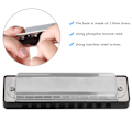 Miniatyrbillede 5 af 7: Blues Harmonika 10 Huller Mundharmonika Db Nøgle ABS Resin Professionel Begynder Blæseinstrument Black