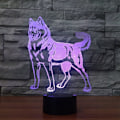 Miniatyrbillede 3 af 7: 3D LED Vild Ulv Optisk Illusion Natlampe, 7 Farveskift Touch Switch USB Drevet Soveværelse Dekoration Bordlampe
