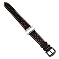 Pikkukuva 1 / 7: Nahkainen rannekoru Apple Watch iWatchille, musta ja oranssi, 42 mm