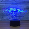 Miniatyrbillede 4 af 8: 3D LED Pistol Optisk Illusion Sensor Natlampe med Smart Berøring & USB Kabel 7 Farver Skift LED Atmosfærisk Lampe til Soveværelses Dekoration med Gaveindpakning