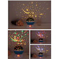 Miniatyrbillede 3 af 3: LED-projektionslampe Romantisk atmosfærelys nattelys Dekorationsscene layout Tidsindstillet roterende fantasy stjernehimmellys   (Hvid)