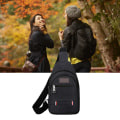 Miniatyrbillede 5 af 5: Sling Bag - Holdbar Canvas Sling Rygsæk Justerbar Rem Taske Stilful Rejse Skuldertaske til Mænd - Gratis Størrelse Black