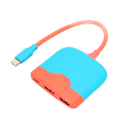Miniatyrbild 1 av 7: 3 i 1 USB C till HD Multimedia Interface-adapter USB C till USB C USB3.0 Multi Port-adapter kompatibel för typ C-enheter Blå Röd