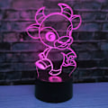 Miniatyrbild 2 av 5: 3D Ko-Nattlampa Illusion Led 7 Färgväxlande Touch Switch Bordsskiva Dekorationslampor Akrylplatt ABS-Bas USB-Kabel Leksak (Buss)
