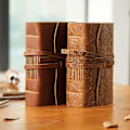Miniatyrbillede 7 af 9: Håndlavet Retro Læder Notesbog Journal Dagbog Blankt Papir Tegnebog Album Tykt Læder Journal Bog 400 Sider Blankt Papir Skitsebog