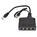 Miniatyrbilde 2 av 7: Ethernet-splitter 1 inn 4 ut RJ45-grensesnitt 1000 Mbps gullbelagt pin sikker stabil signal LAN-splitter for bryter TV PC