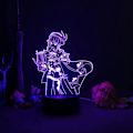 Miniatyrbillede 1 af 7: Genshin Impact Natlampe 3D Illusion Lampe Spil Lys til Soveværelse Dekoration LED Lys Sengelampe Børnegave
