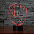 Miniatyrbilde 8 av 8: 3D LED Baseball-hansker Optisk Illusjon Sensor Nattlys med Smart Berøring & USB-kabel 7 Farger Skiftende LED Atmosfærisk Lampe