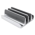 Miniatyrbillede 5 af 7: Bærbar computer arrangør aluminiumlegering lodret stativ justerbar dobbelt slot til bærbar computer opbevaring
