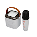 Pikkukuva 5 / 7: Karaoke-kone Stereo RGB-valo Kannettava Bluetooth-kaiutin 1 mikrofonilla kotijuhliin Valkoinen