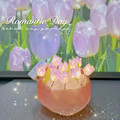 Miniatyrbillede 2 af 5: Natlampe, DIY Tulipan Lampe Håndlavet Møbel Dekoration Simuleret Blomst Soveværelse Sovebord Bordlampe Børn Pige (10 Blomster)