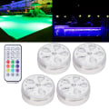Pikkukuva 2 / 5: 4 kpl LED-allasvalot RGB IP68 vedenpitävä vaihdettava ajoitus RF RC uima-allaslamppu ulkoaltaalle