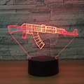 Miniatyrbilde 2 av 8: 3D LED Pistol Optisk Illusions Sensor Nattlys med Smart Berøring & USB-kabel 7 Farger Skiftende LED Atmosfærisk Lampe for Soveromsinnredning med Gaveinnpakning