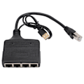 Miniatyrbilde 1 av 7: Ethernet-splitter 1 inn 4 ut RJ45-grensesnitt 1000 Mbps gullbelagt pin sikker stabil signal LAN-splitter for bryter TV PC