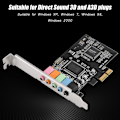 Pikkukuva 3 / 7: 32/64-bittinen digitaalinen äänikortti 6-kanavainen Hi-Fi 3D-stereokaiutin PCIE-äänikortti Direct Soundille