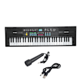 Miniatyrbillede 1 af 6: Keyboard Piano Instrument 61 Tangenter Elektrisk Multifunktionel med USB-kabel Mikrofon MQ6189