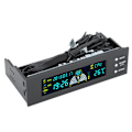 Miniatyrbilde 4 av 7: Datamaskin 3-vifters hastighetskontroll CPU/HDD/SYS temperaturkontroll LCD frontpanel 5.25in STW‑5023