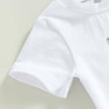 Miniatyrbilde 4 av 7: Baby Gutt Klær Småbarn Sommer Antrekk Kort Ermet T-Skjorte Tee Topper Joggebukser Casual Shorts 2 stk Klesett 110cm