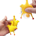 Miniatyrbillede 1 af 5: 3 stk. Kyllingelæggende æg Vent Squeeze Legetøj Sjovt Nøgle-kæde Stressbold til Børn Sjov Gave