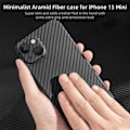 Miniatyrbillede 2 af 5: FOR iPhone 13mini için Aramid Fiber Kılıf, Karbon Kaplamalı Geçmeli Arka Kapak siyah