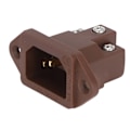 Pikkukuva 1 / 7: Monosaudio IEC-virtapistoke, puhdasta kuparia, kullattu IEC-paneeliin asennettava pistokeadapteri 100-250 V, ruskea IC71(G)
