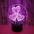 Miniatyrbillede 1 af 5: Qinwei 3D I Love You Illusion lampe Natlampe 16 farver skiftende Smart Touch fjernbetjening optisk illusion seng side lamper soveværelse hjem dekoration