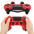 Miniatyrbillede 4 af 7: Kablet Gamepad Høj følsomhed Ergonomisk Game Controller Joystick til PS4 KonsolRød