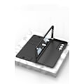 Miniatyrbilde 2 av 6: For Samsung Galaxy Z Fold 4 Etui Hengselbeskyttelse, med S Pen Holder, Luksus Lær Hybrid Hard PC Innebygd Glass Flip Kickstand Etui