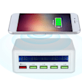 Miniatyrbilde 5 av 7: Intelligent Stor LCD-skjerm Digital Display 5-porters USB-lader QC3.0