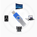 Miniatyrbild 5 av 7: Blå metallrotation höghastighets bärbar USB-minne U-disk minnespinne (64G)